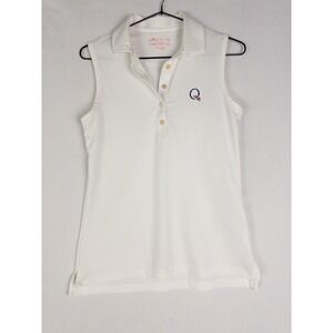 Peter Millar Vest Womens XS White Quail Hollow Performance Golf Logo